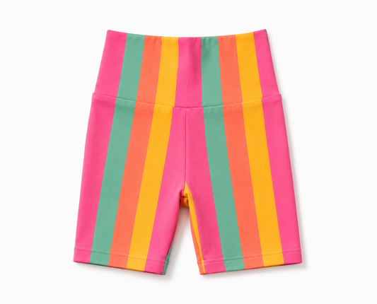 Pre Order - Bike Shorts - Bold stripes