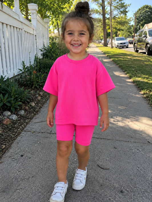 Pre Order - Oversized Tee - Hot Pink