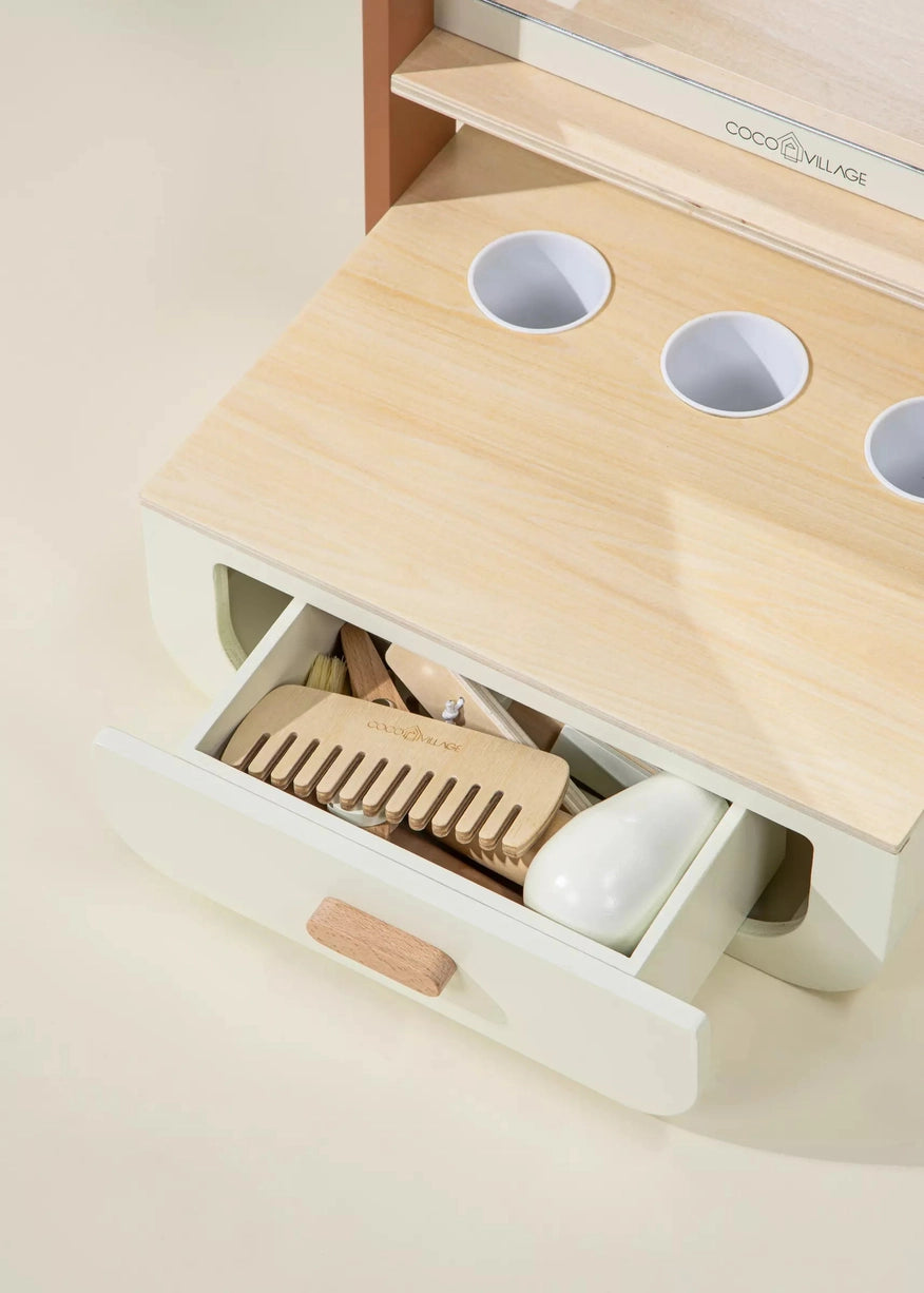 Coco Village - Wooden Beauty Station Playset and Accessories