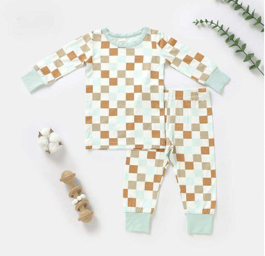Poppy & Co - Bamboo Multi Coloured Check Two Piece Set