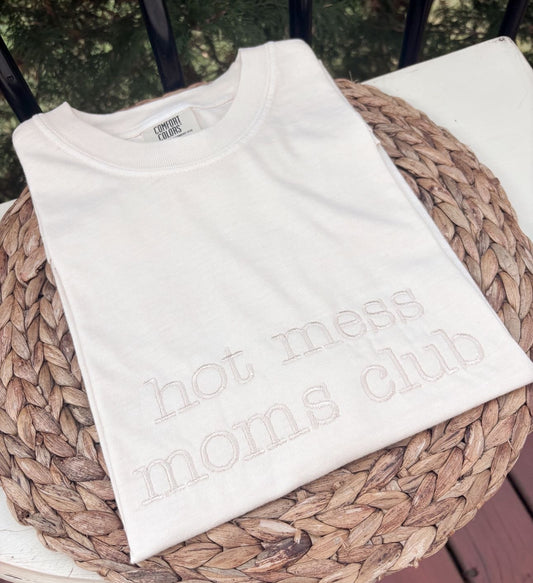 PRE ORDER - Teddy Little Apparel - Hot Mess Moms Club Tshirt - Ivory