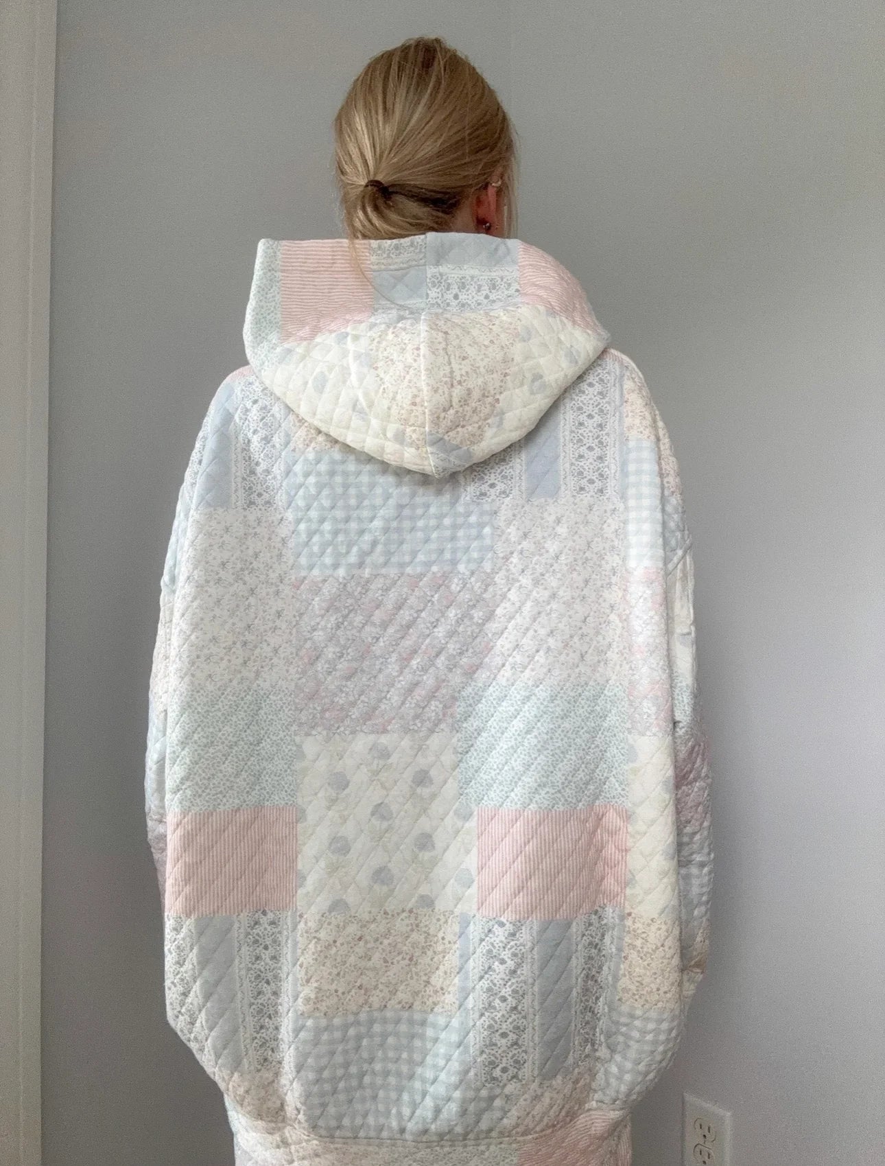 Blush Peony Boutique - Sunkissed Coconut - Shades of Blue Quilted Hoodie