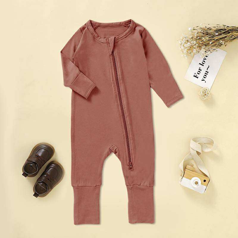 Poppy & Co - Bamboo Convertible Footie - Salmon