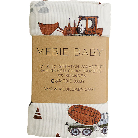 Mebie Baby - Construction Trucks Bamboo Stretch Swaddle