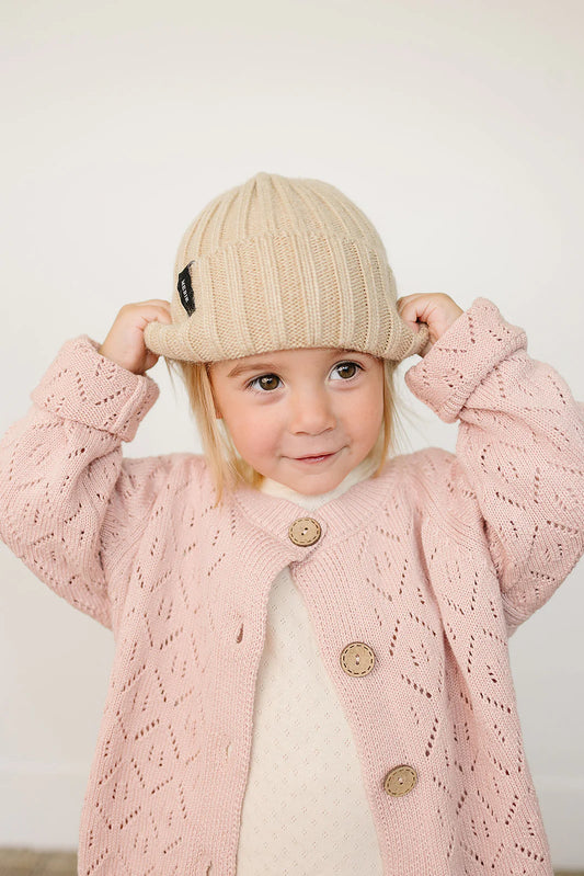 Mebie Baby - Tan Chunky Knit Beanie