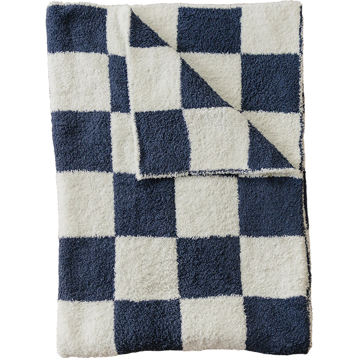 Mebie Baby - Navy Checkered Plush Blanket