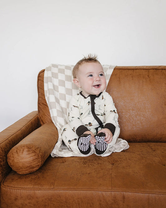 Pre Order - Mebie Baby - Ducks Ribbed Zipper