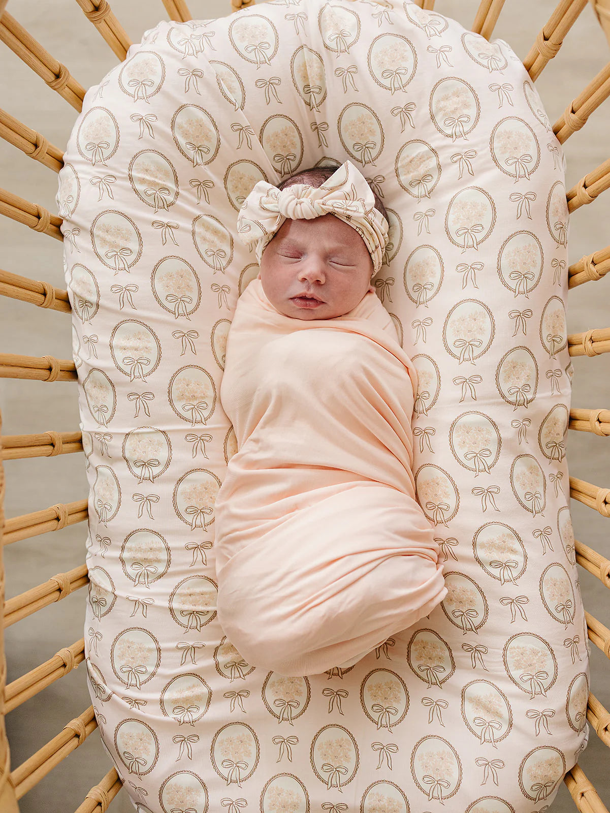 Pre Order - Mebie Baby - Peach Bamboo Stretch Swaddle
