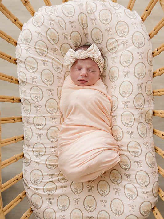 Pre Order - Mebie Baby - Peach Bamboo Stretch Swaddle