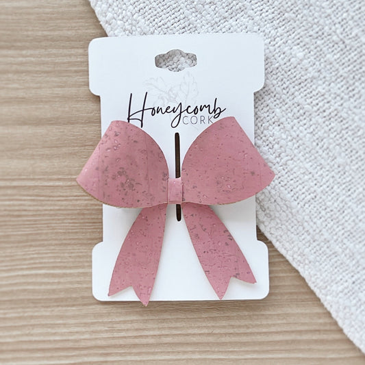 Honeycomb Cork - Stella Bow - Clip - Pink