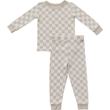 Pre Order - Mebie Baby - Taupe Checkered Bamboo Cozy Set
