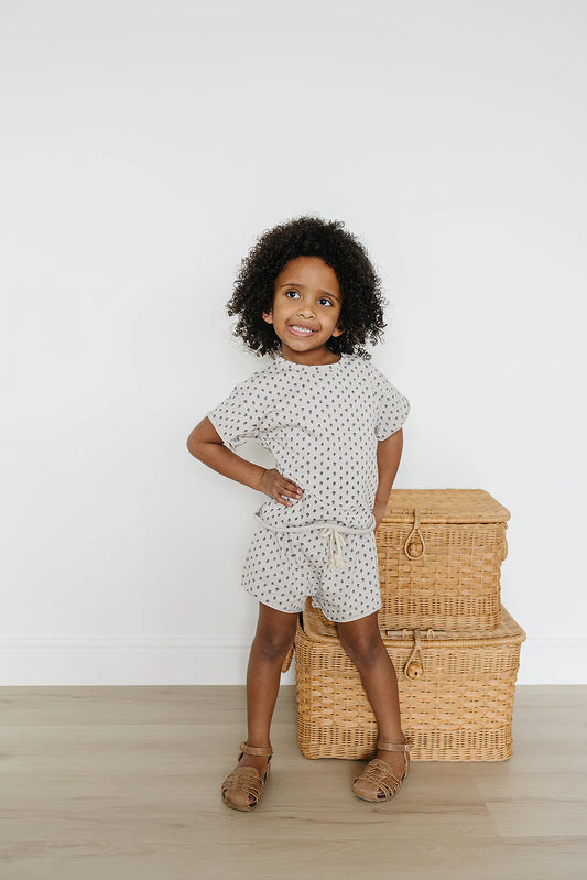 Mebie Baby - Berry Floral Short Set