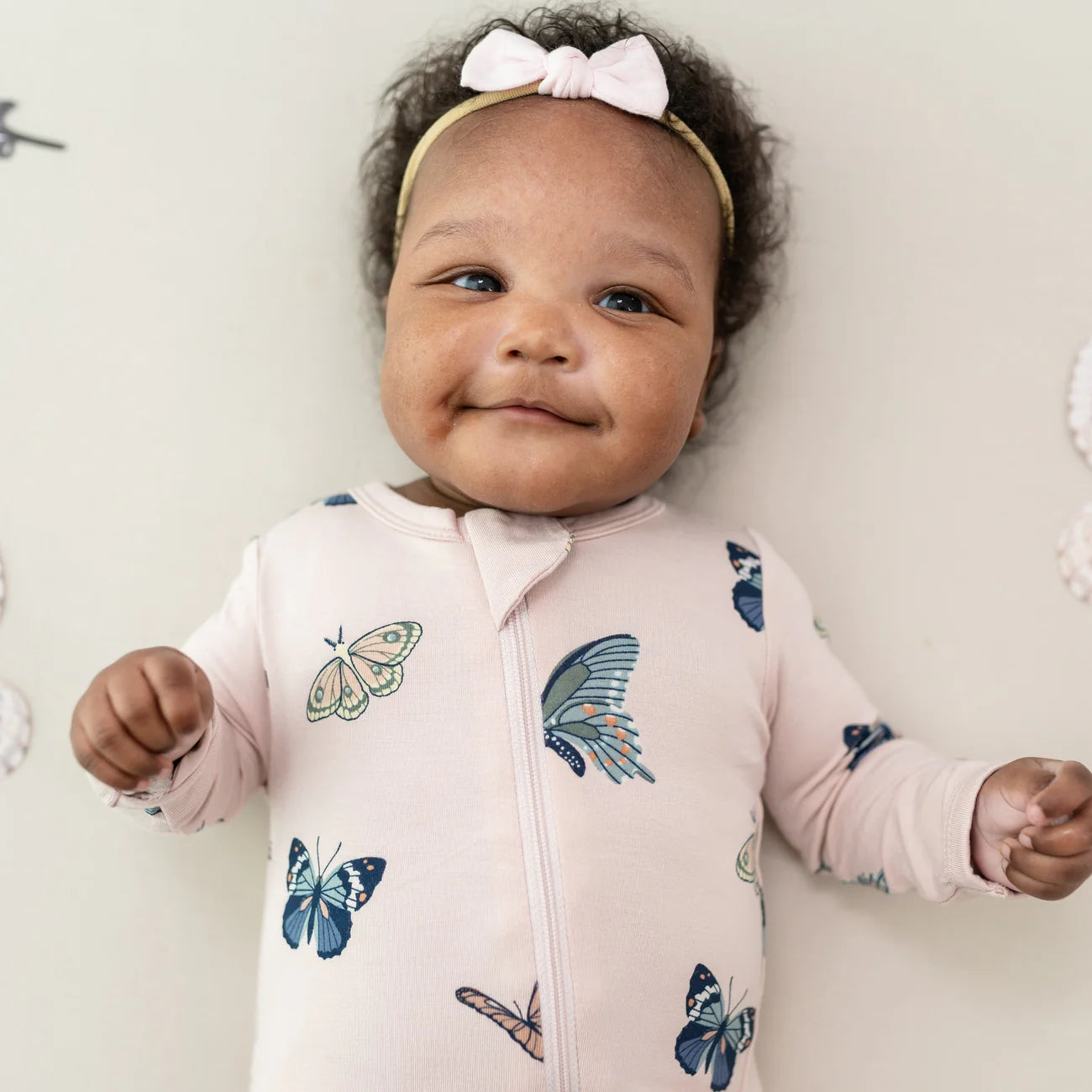 Kyte Baby - Zippered Romper in Blush Butterfly