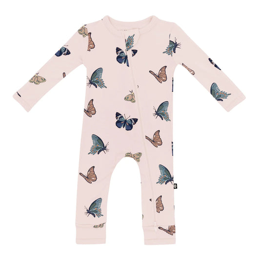 Kyte Baby - Zippered Romper in Blush Butterfly