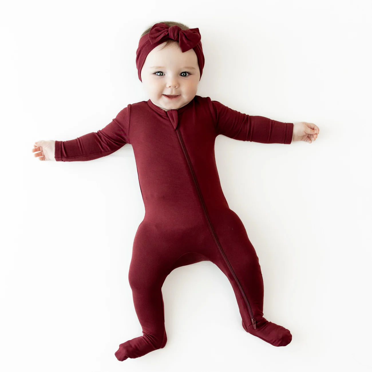 Kyte Baby - Zippered Footie in Burgundy