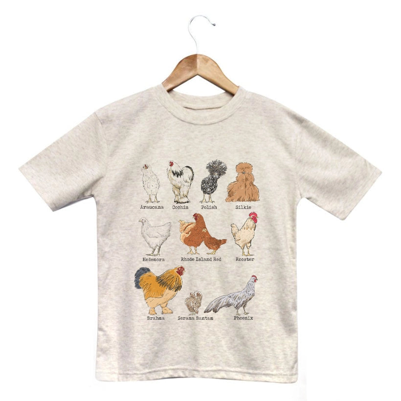 Barefoot Baby "Chicken Breeds" Kids T Shirt