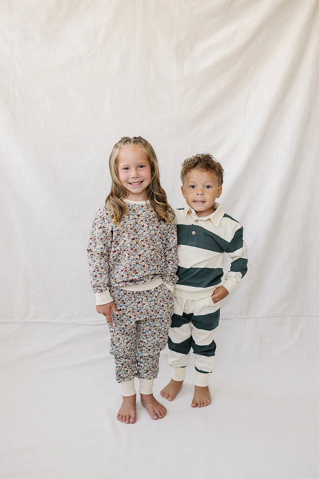 Pre Order - Mebie Baby - Green Stripe Collared French Terry Set