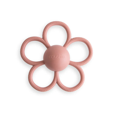 Mushie - Daisy Rattle Teether - Dusty Rose