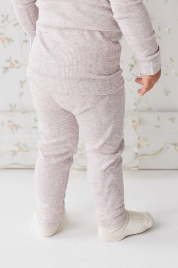 Jamie Kay - Organic Cotton Fine Rib Legging - Lavender Fleck