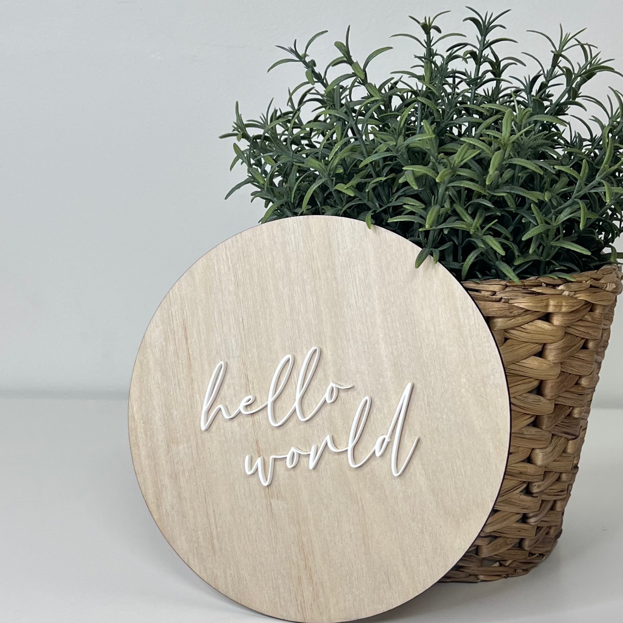 Sawdust & Stain - Hello World Sign