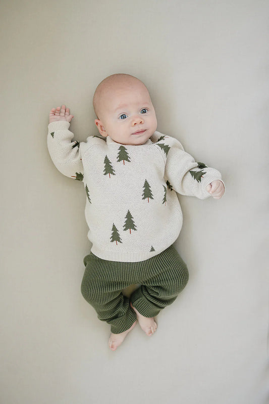 Mebie Baby - Olive Knit Leggings