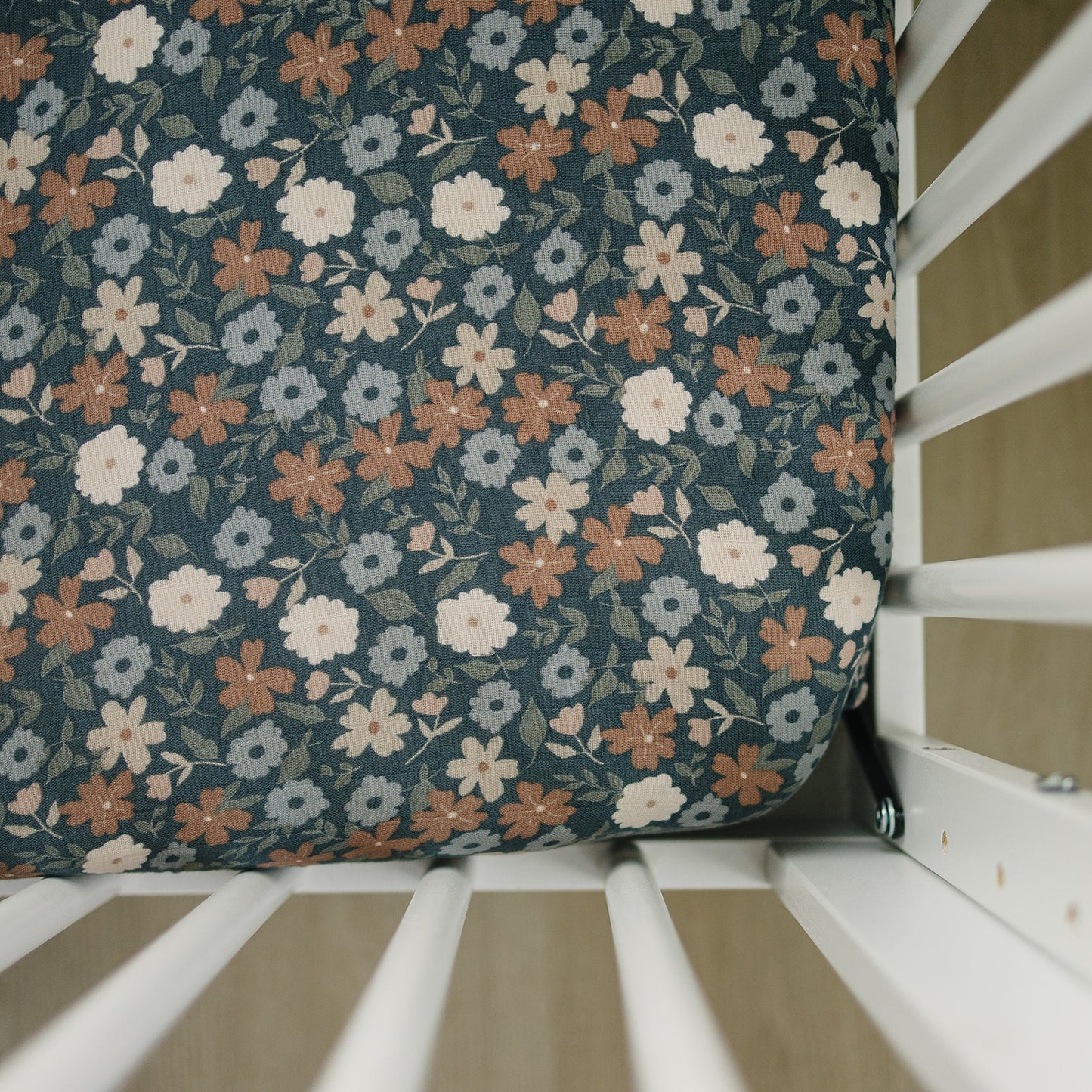 Mebie Baby - Taupe Stripe Muslin Crib Sheet