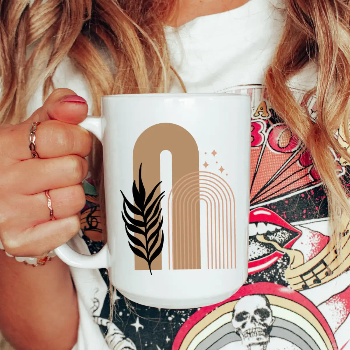 Mug and Mini - 15oz Modern Boho Arch Ceramic Coffee Mug
