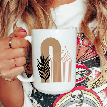 Mug and Mini - 15oz Modern Boho Arch Ceramic Coffee Mug