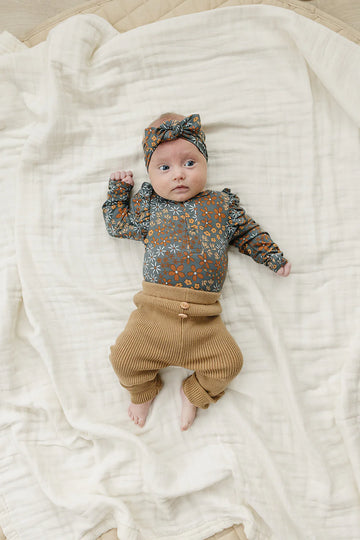 Mebie Baby - Bamboo Navy Floral Head Wrap