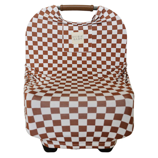 Mebie Baby - Rust Checkered (Ribbed) Bamboo Multi-Use Cover