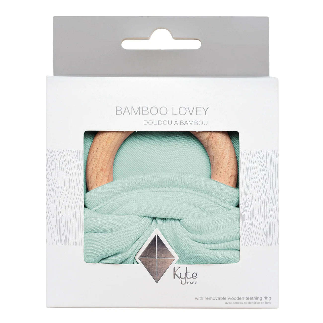 Kyte Baby - Lovey in Sage with Removable Wooden Teething Ring