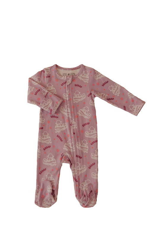 Little Aspen Baby Co - Lilac Snowmobile Footed Sleeper