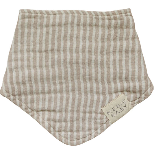 Mebie Baby - Taupe Stripe Muslin Bib