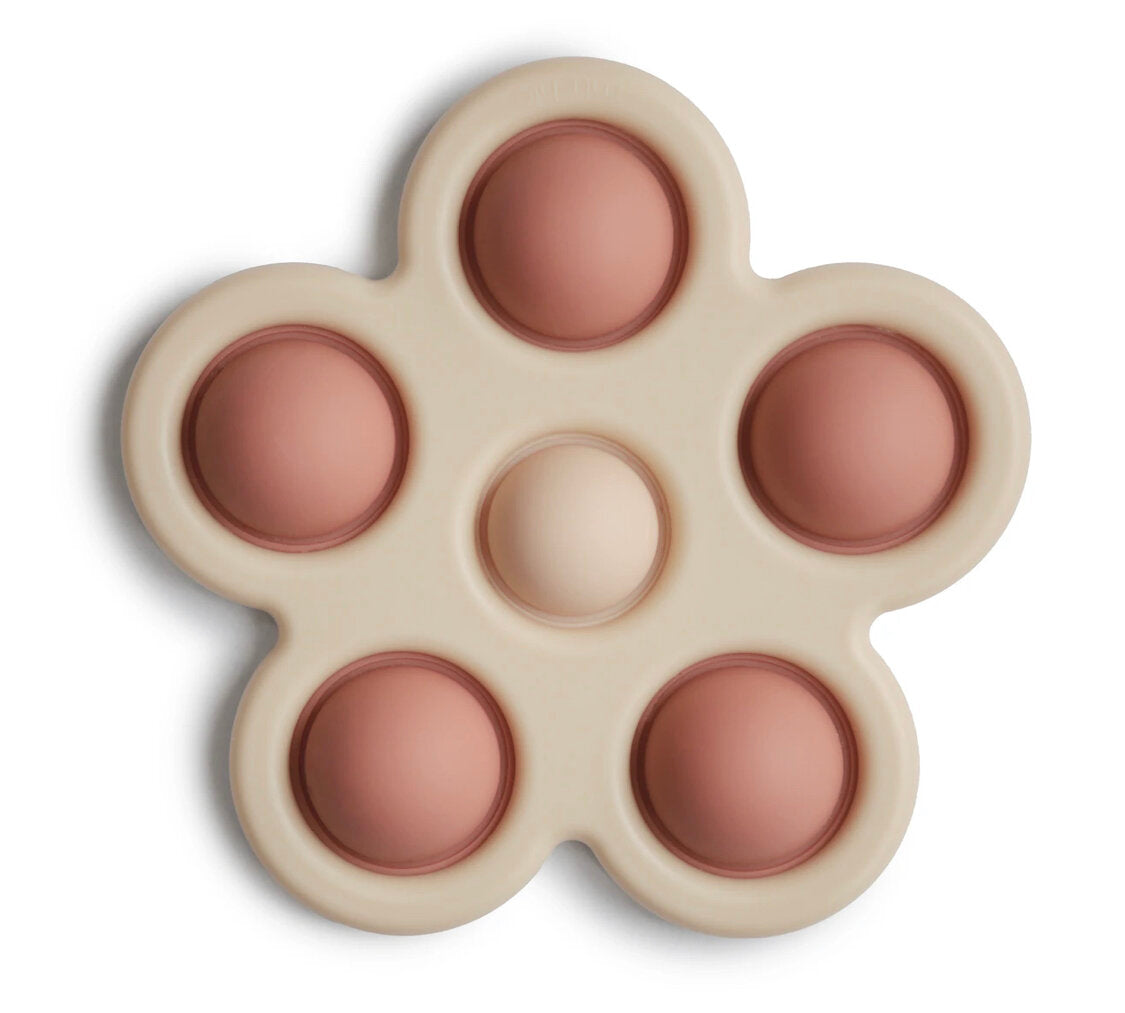 Mushie - Flower Press Toy (Rose/Blush/Shifting Sand)
