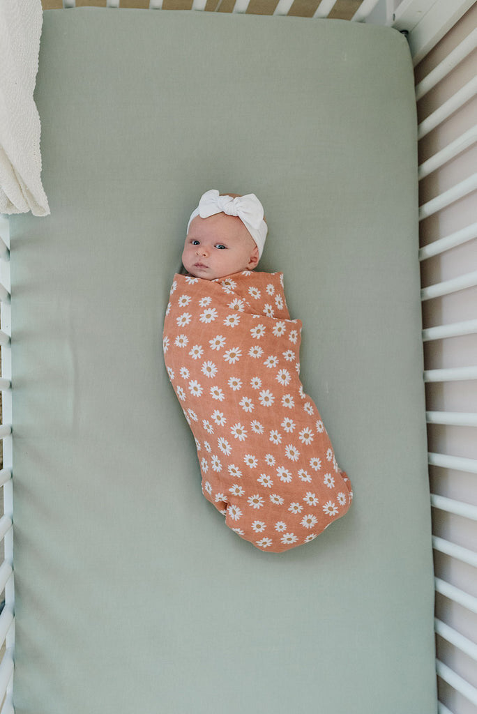 Mebie Baby - Sage Stretch Crib Sheet