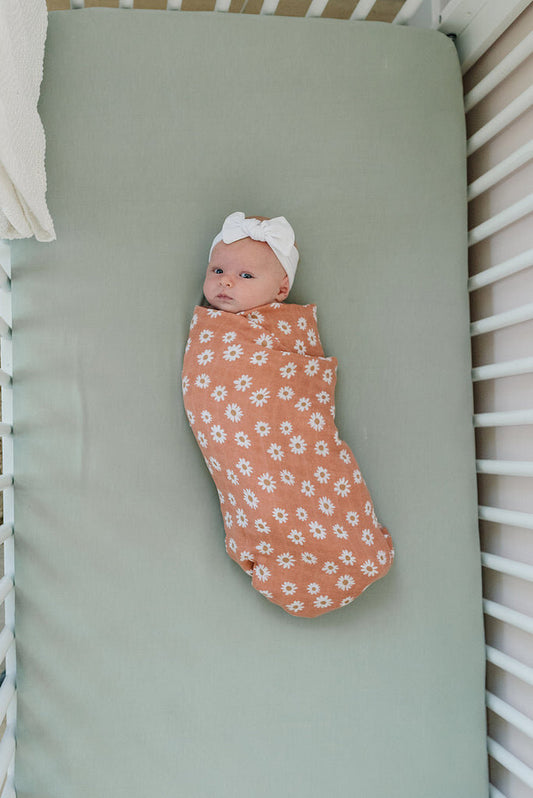 Mebie Baby - Sage Stretch Crib Sheet