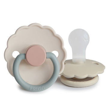 FRIGG Daisy Silicone Baby Pacifier | 2-Pack - Cotton Candy/Sandstone