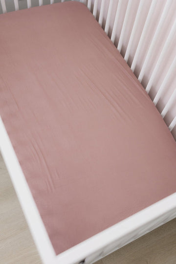 Mebie Baby - Dusty Rose Stretch Crib Sheet
