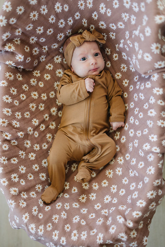 Mebie Baby - Mustard Bamboo Zipper Sleeper