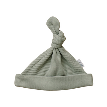 Mebie Baby - Sage Organic Ribbed Newborn Knot Hat