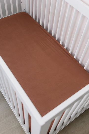 Mebie Baby -  Rust Stretch Crib Sheet