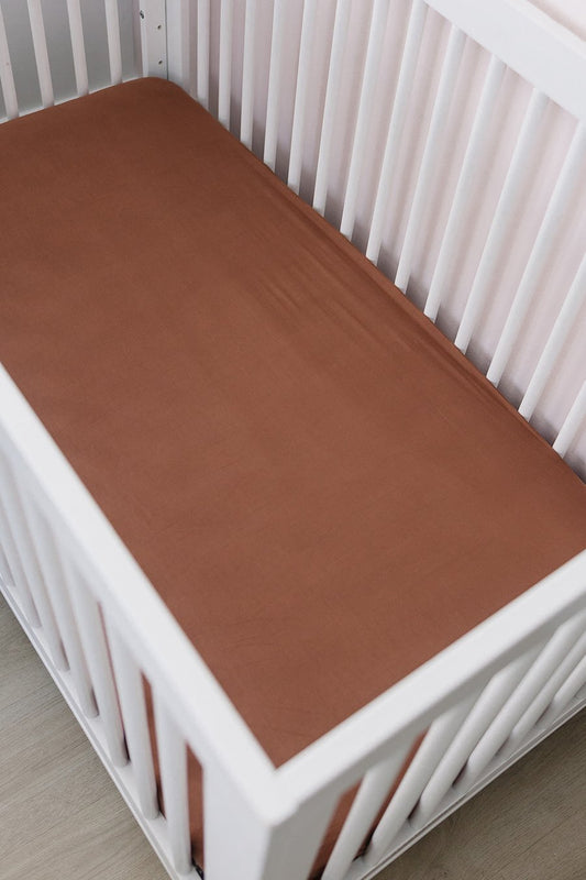 Mebie Baby -  Rust Bamboo Stretch Crib Sheet