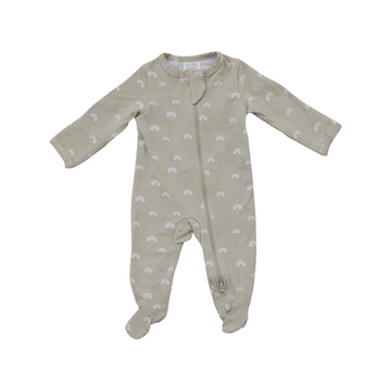 Mebie Baby - Sand Rainbow Zipper Footed Sleeper