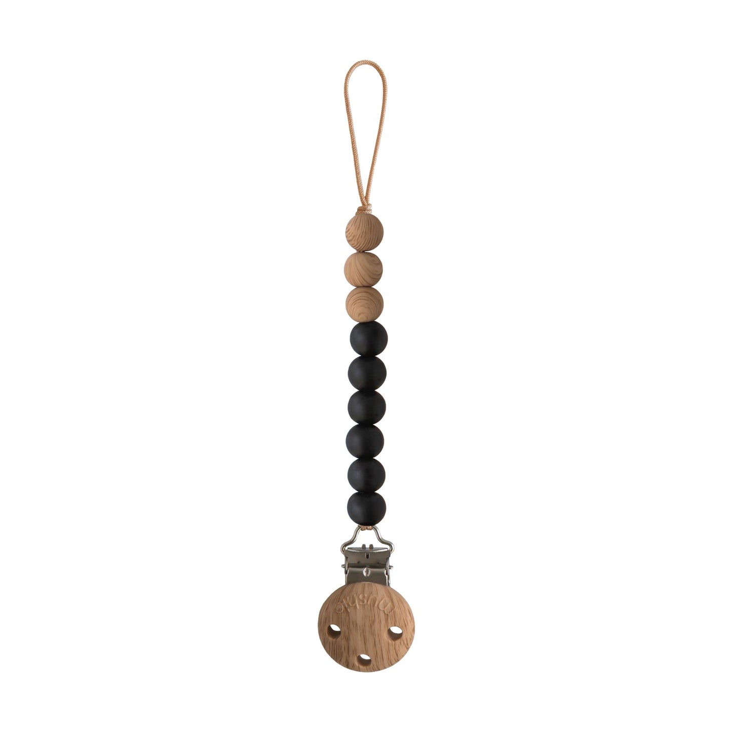 Mushie - Silicone Pacifier Clip | Eva - Black