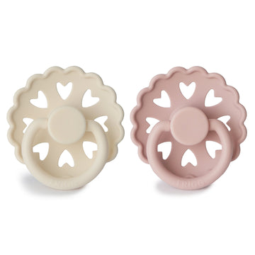 Frigg Andersen Silicone Baby Pacifier | 2-Pack - Cream/Blush