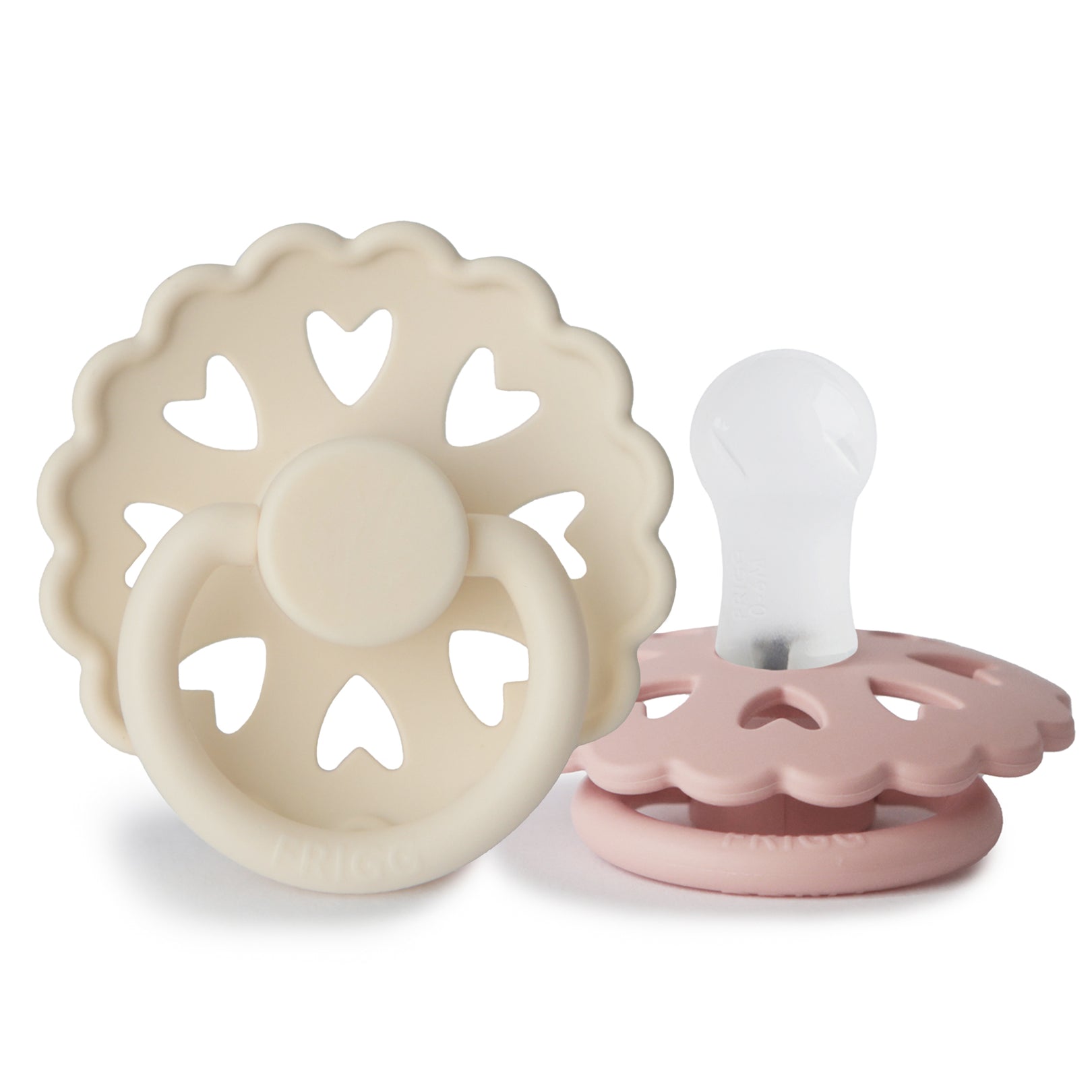 Frigg Andersen Silicone Baby Pacifier | 2-Pack - Cream/Blush