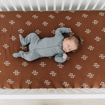 Mebie Baby - Chestnut Textile Muslin Crib Sheet