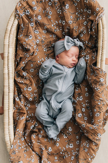 Mebie Baby - Ribbed Grey Head Wrap