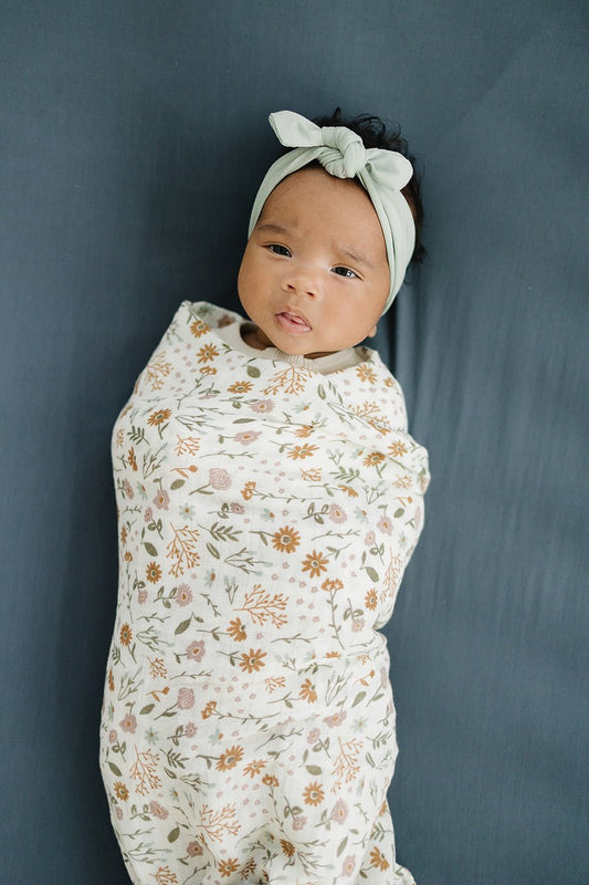 Mebie Baby - Meadow Floral Muslin Swaddle Blanket