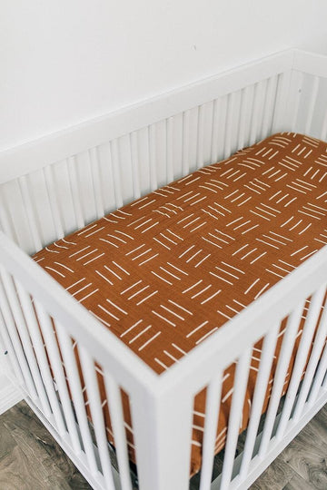 Mebie Baby - Mustard Mudcloth Crib Sheet